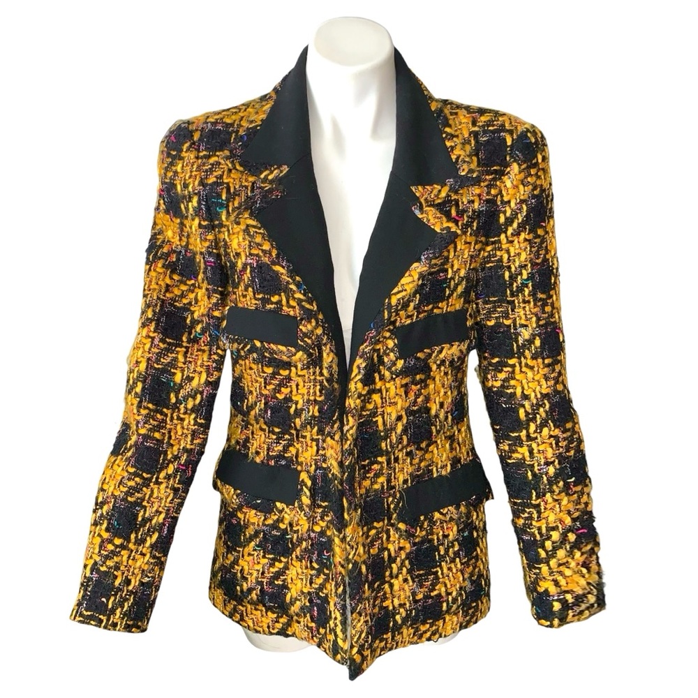 Vintage Carlisle Plaid Tweed Blazer Clueless Style Wool